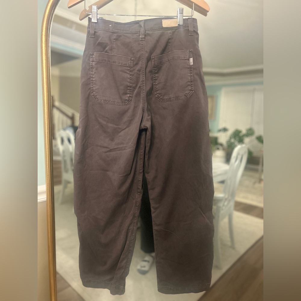AG “Fiona” High-Rise Barrel Pants – Italian Fabric – Gray Size 25 - Picture 7 of 9